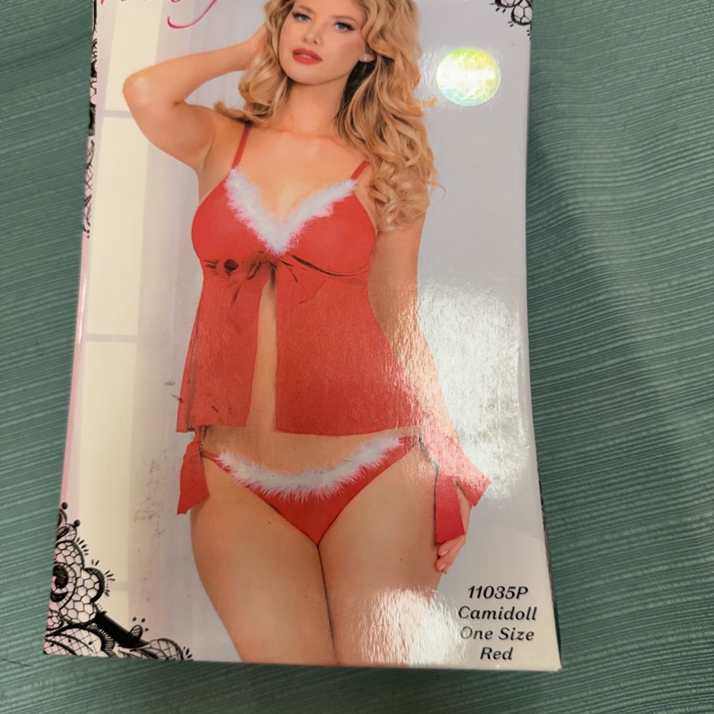 Red and White Camidoll Lingerie Set